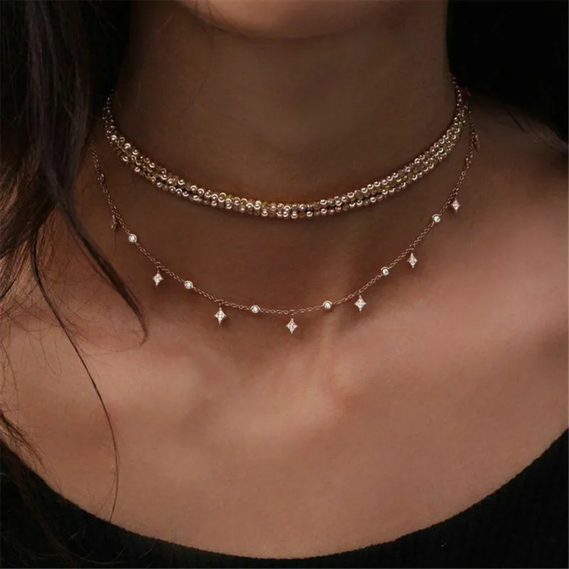 Exquisite Crystal Star Pendant Multilayer Gold Plated Necklaces Handmade Beaded Necklaces for Women Fashion Jewelry Accessories
Exquisite Crystal Star Pendant Multilayer Gold Plated Necklaces Handmade Beaded Necklaces for Women Fashion Jewelry Accessories