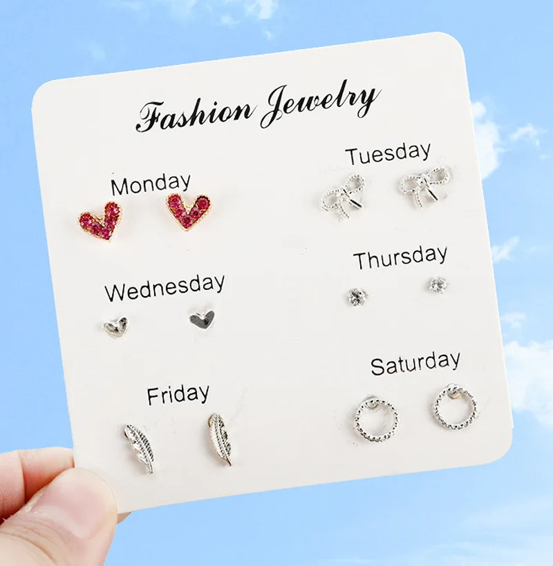 6 pairs of snow stud earrings love hood earring set simple small fresh jewelry for women and girls students
6 pairs of snow stud earrings love hood earring set simple small fresh jewelry for women and girls students