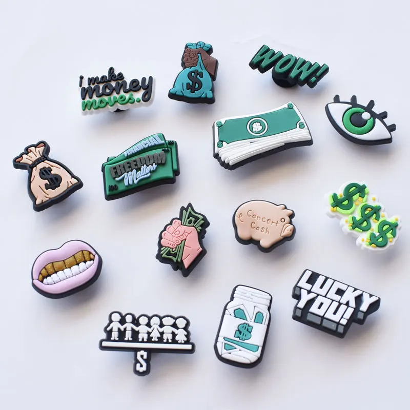 100pcs+ Wholesale Custom green dollars Croc Charms money design Shoe charms Wristband Bracelet Accessories fit Birthday Gift
100pcs+ Wholesale Custom green dollars Croc Charms money design Shoe charms Wristband Bracelet Accessories fit Birthday Gift