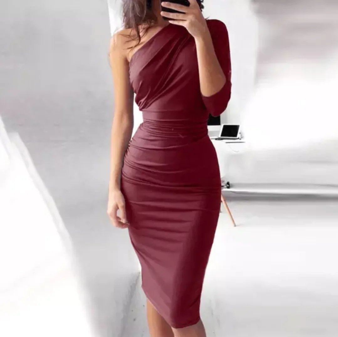C20210317 Evening Sexy cocktail dress with Belt Daily Party Woman One Shoulder rutched dress bodycon club dresses for women
C20210317 Evening Sexy cocktail dress with Belt Daily Party Woman One Shoulder rutched dress bodycon club dresses for women