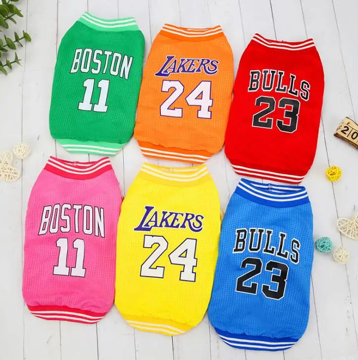 Summer Mesh dog designer clothing breathable World Cup basketball t shirt for dog, Gray, black, navy blue
Summer Mesh dog designer clothing breathable World Cup basketball t shirt for dog, Gray, black, navy blue