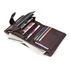 2020 New Fashion Custom Crazy Horse Leather Purse Rfid 3 Fold Genuine Cow Leather Wallet For Men With Coin Pocket