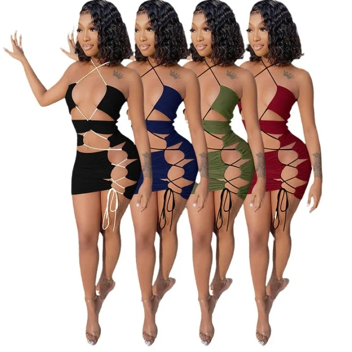 2021 New Arrival Halter Sleeveless Cut Out Dress Women Mini Short Bodycon Dresses, Picture color
2021 New Arrival Halter Sleeveless Cut Out Dress Women Mini Short Bodycon Dresses, Picture color