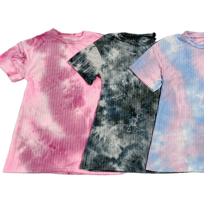 Hot sell popular cotton tie dye, black pink and blue kids girls short sleeve t-shirt dress
Hot sell popular cotton tie dye, black pink and blue kids girls short sleeve t-shirt dress