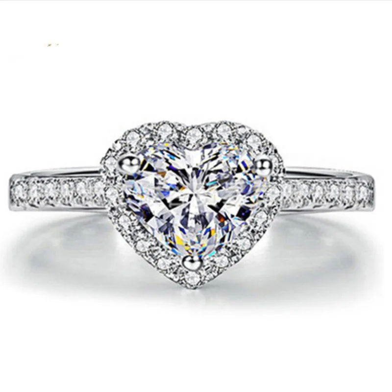 Fashion Crystal Heart Shaped Wedding Rings For Women Elegant Zircon Engagement Ring Jewelry, Silver,rose golden
Fashion Crystal Heart Shaped Wedding Rings For Women Elegant Zircon Engagement Ring Jewelry, Silver,rose golden