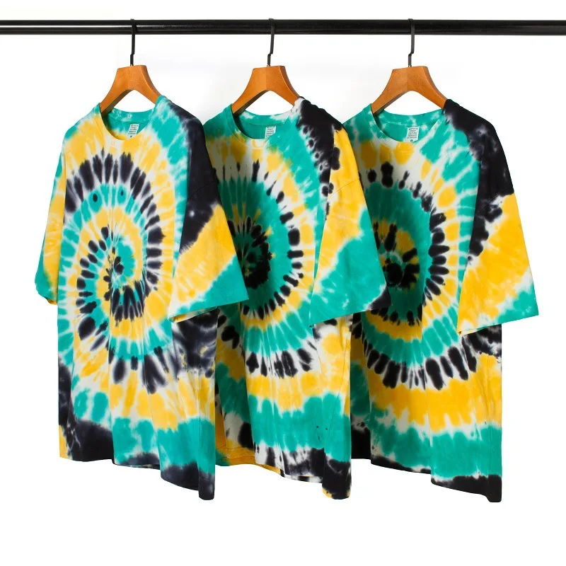 2021 summer new oversize loose contrast color gradient tie-dye short-sleeved street hip-hop retro men's color tie-dye T-shirt
2021 summer new oversize loose contrast color gradient tie-dye short-sleeved street hip-hop retro men's color tie-dye T-shirt