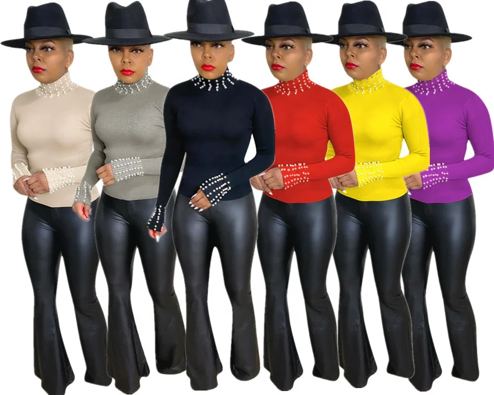 AI71-520 2020 autumn and winter high elastic pit strip top fashion pearl high neck long sleeve ladies tops
AI71-520 2020 autumn and winter high elastic pit strip top fashion pearl high neck long sleeve ladies tops