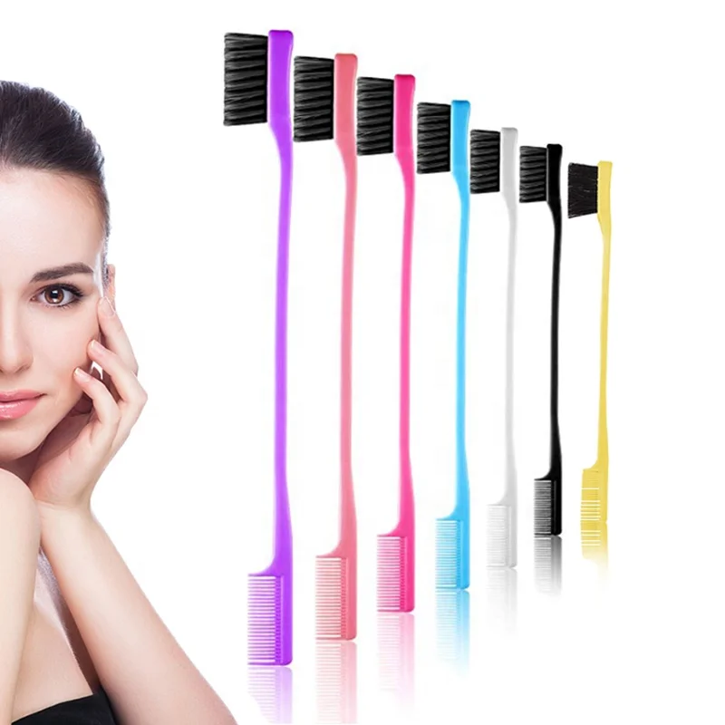 Private label edge control brush for hair double sided edge hair brush
