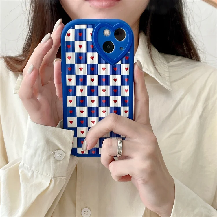 Ins Style Cute Heart Lattice Thicker Layer Mobile Phone Case Soft Silicone Shockproof Anti-drop Case For iPhone XR XS X 8 7 Plus 
Ins Style Cute Heart Lattice Thicker Layer Mobile Phone Case Soft Silicone Shockproof Anti-drop Case For iPhone XR XS X 8 7 Plus