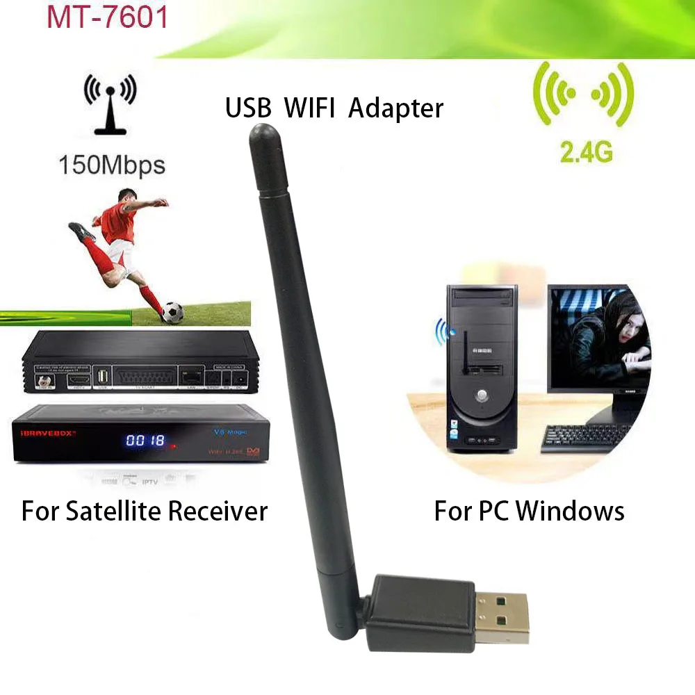 Wholesale price 150Mbps wireless usb wifi adapter mt7601 mt7601u wroks for satellite receiver, laptop, computer, Black
Wholesale price 150Mbps wireless usb wifi adapter mt7601 mt7601u wroks for satellite receiver, laptop, computer, Black