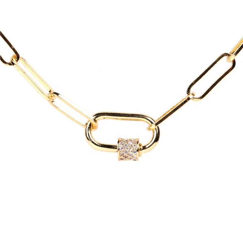 Gold Chunky Chain Necklace Carabiner Lock Necklace Rectangle Chain Lock Necklaces
Gold Chunky Chain Necklace Carabiner Lock Necklace Rectangle Chain Lock Necklaces