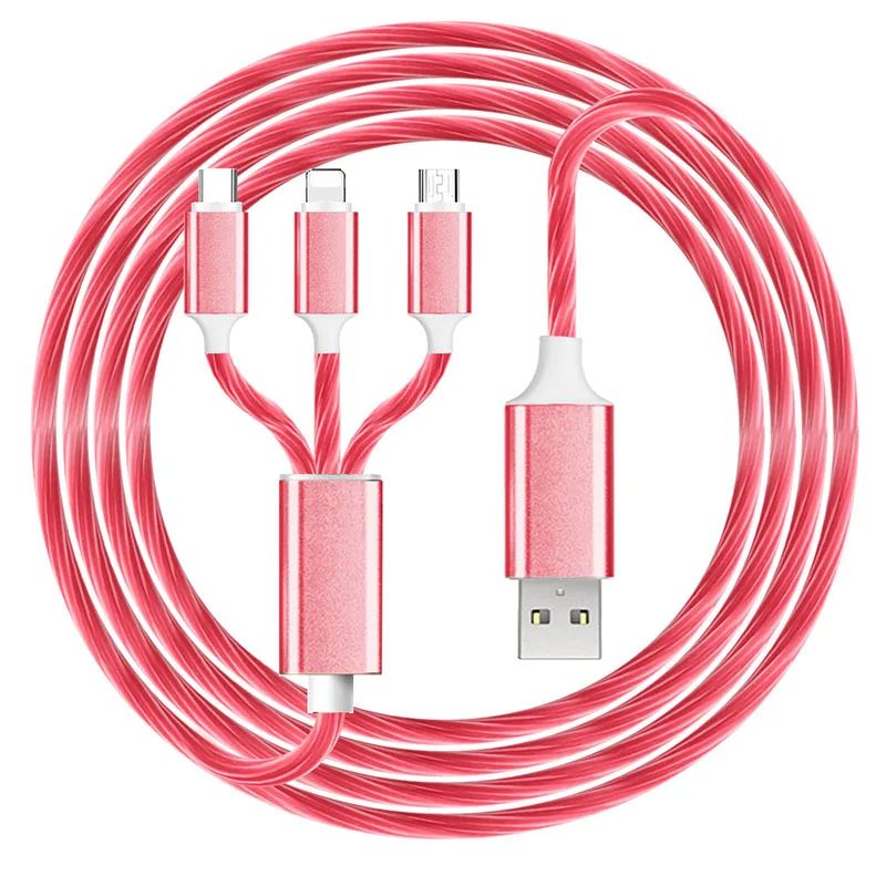 Fast Charging Micro Type C Non Magnetic 3 in 1 Led Bright Light Flowing USB Charging Cable
Fast Charging Micro Type C Non Magnetic 3 in 1 Led Bright Light Flowing USB Charging Cable