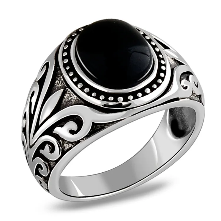 925 pure silver ring Black Agate red garnet ancient rattan pattern gemstone ring for men
925 pure silver ring Black Agate red garnet ancient rattan pattern gemstone ring for men