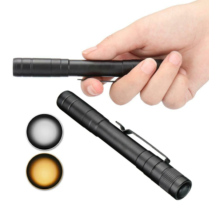 Pocket LED Flashlight portable bright medical Popular double Torch Light pen clip Gift promotion other camping gear Factory Spot, Black
Pocket LED Flashlight portable bright medical Popular double Torch Light pen clip Gift promotion other camping gear Factory Spot, Black
