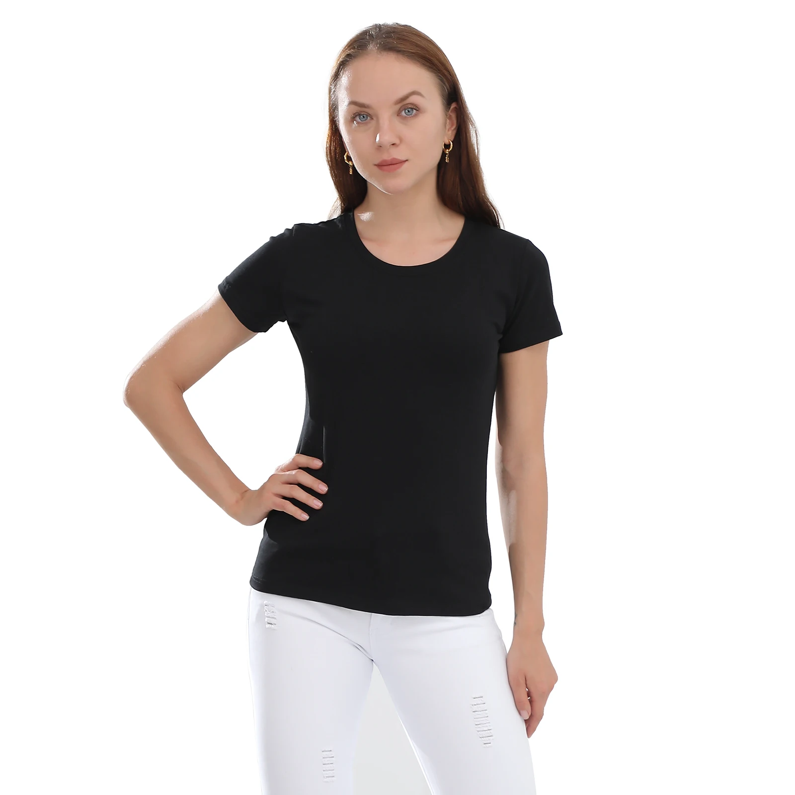 Short Sleeve Women T-shirt High Quality Custome Fashion Tops O-Neck T Shirt, Customized color
Short Sleeve Women T-shirt High Quality Custome Fashion Tops O-Neck T Shirt, Customized color