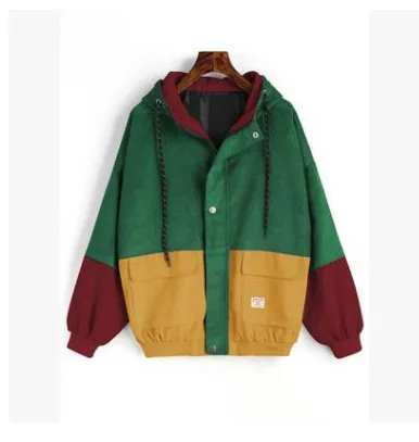 Factory Good Quality Patchwork Color Block Coat Women Oversize Baseball Corduroy Coat, Yellow;gray;burgundy;navy blue;blue
Factory Good Quality Patchwork Color Block Coat Women Oversize Baseball Corduroy Coat, Yellow;gray;burgundy;navy blue;blue