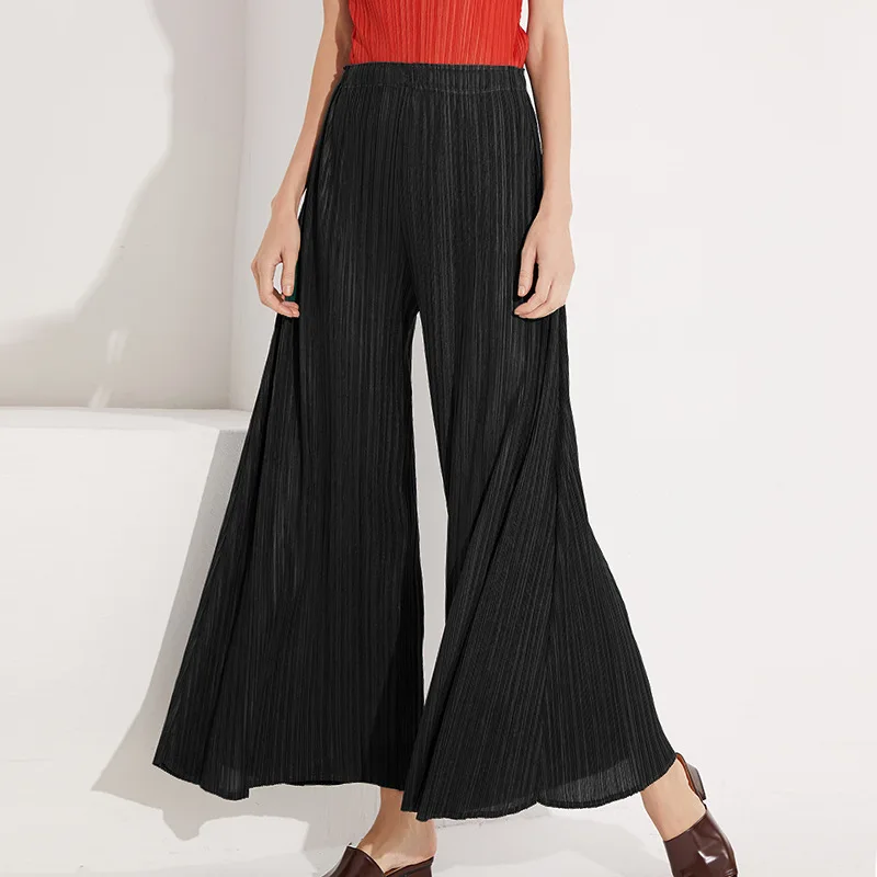 Summer New Fashion Women's Pleated Wide-legged Long Pants Of Black Elastic Waist Thin Trousers Wholesale
Summer New Fashion Women's Pleated Wide-legged Long Pants Of Black Elastic Waist Thin Trousers Wholesale