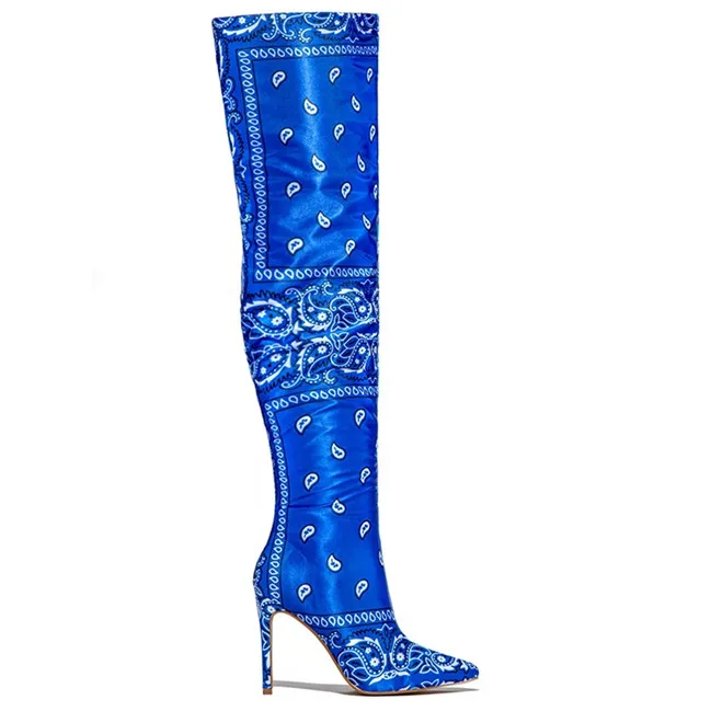 Women Sexy Silk Satin High Heel Thigh High Boots Painted Design Over The Knee High Boots
Women Sexy Silk Satin High Heel Thigh High Boots Painted Design Over The Knee High Boots
