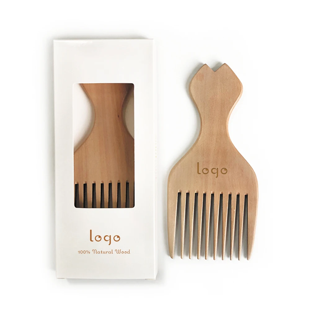 High Quality Custom Logo Heart Design Cherrywood Wide Tooth Afro Pick Comb for Hair Salon Comb, Natural
High Quality Custom Logo Heart Design Cherrywood Wide Tooth Afro Pick Comb for Hair Salon Comb, Natural