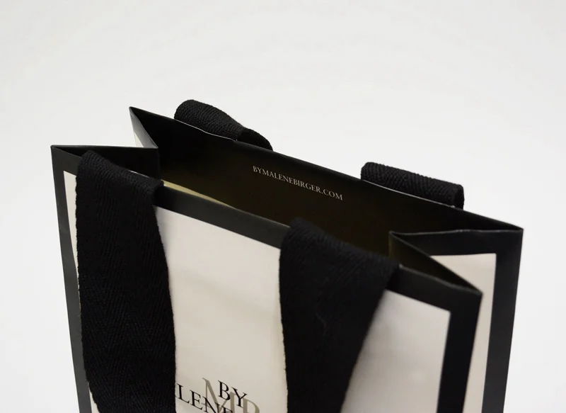 ribbon handle print own logo kraft paper door christmas gift bag
