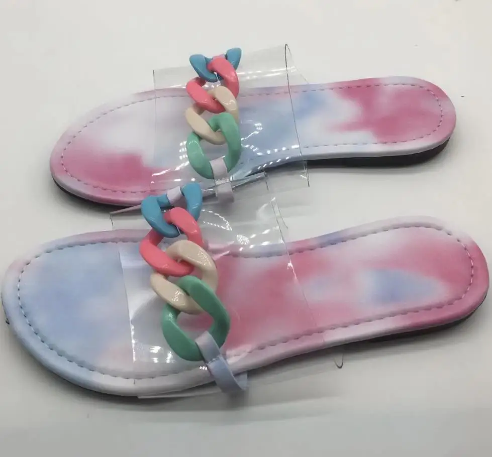 cheap Latest colorful hot ladies flat buckle chain slides slippers women's fashion clear beach sandals slippers
cheap Latest colorful hot ladies flat buckle chain slides slippers women's fashion clear beach sandals slippers