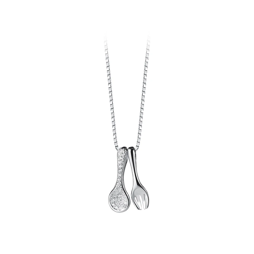 Creative Design Fashion Jewelry Pendant Necklace 925 Sterling Silver Pave Zircon Spoon And Fork Charm Necklace
Creative Design Fashion Jewelry Pendant Necklace 925 Sterling Silver Pave Zircon Spoon And Fork Charm Necklace
