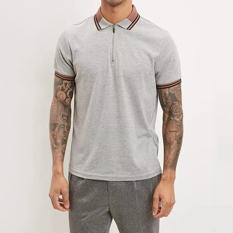 Design Slim Super Soft Men Collar Colour Block Zip T-shirt Splicing Man Casual Vintage Fitness T-shirts
Design Slim Super Soft Men Collar Colour Block Zip T-shirt Splicing Man Casual Vintage Fitness T-shirts