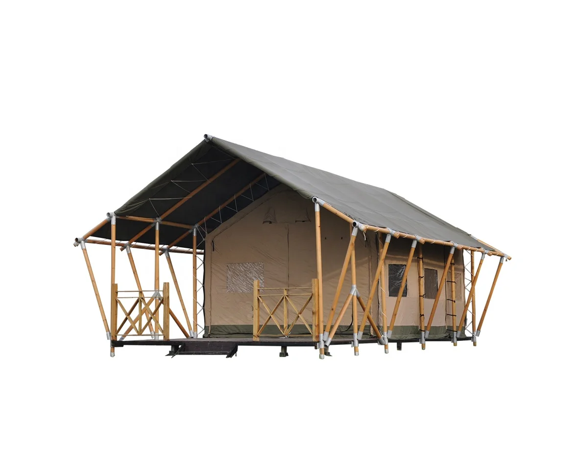 Factory price luxury resort tent high quality cotton canvas safari glamping tents for sale
Factory price luxury resort tent high quality cotton canvas safari glamping tents for sale