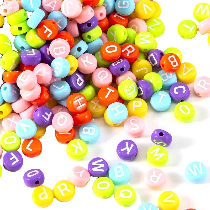 Wholesale 4mm*7mm Colorful Circle White Letter Beads Acrylic Plastic Alphabet beads For Jewelry Making
Wholesale 4mm*7mm Colorful Circle White Letter Beads Acrylic Plastic Alphabet beads For Jewelry Making