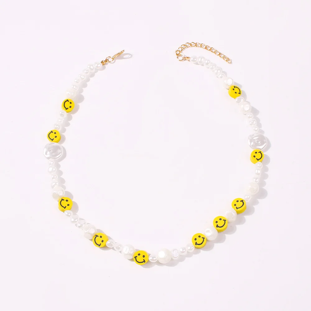 New Fashion famous brand designer designed with High Quality smile resin and imitate pearl necklace for children young girl
New Fashion famous brand designer designed with High Quality smile resin and imitate pearl necklace for children young girl