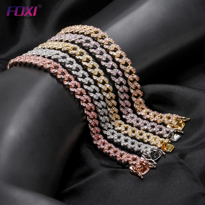 FOXI gold silver women men iced out jewelry cuban chain link diamond anklet
FOXI gold silver women men iced out jewelry cuban chain link diamond anklet