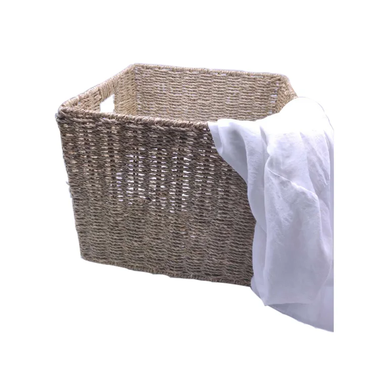 Factory wholesale stackable hand woven eco friendly large foldable lid seagrass straw storage sea grass basket with handles, Customized color
Factory wholesale stackable hand woven eco friendly large foldable lid seagrass straw storage sea grass basket with handles, Customized color