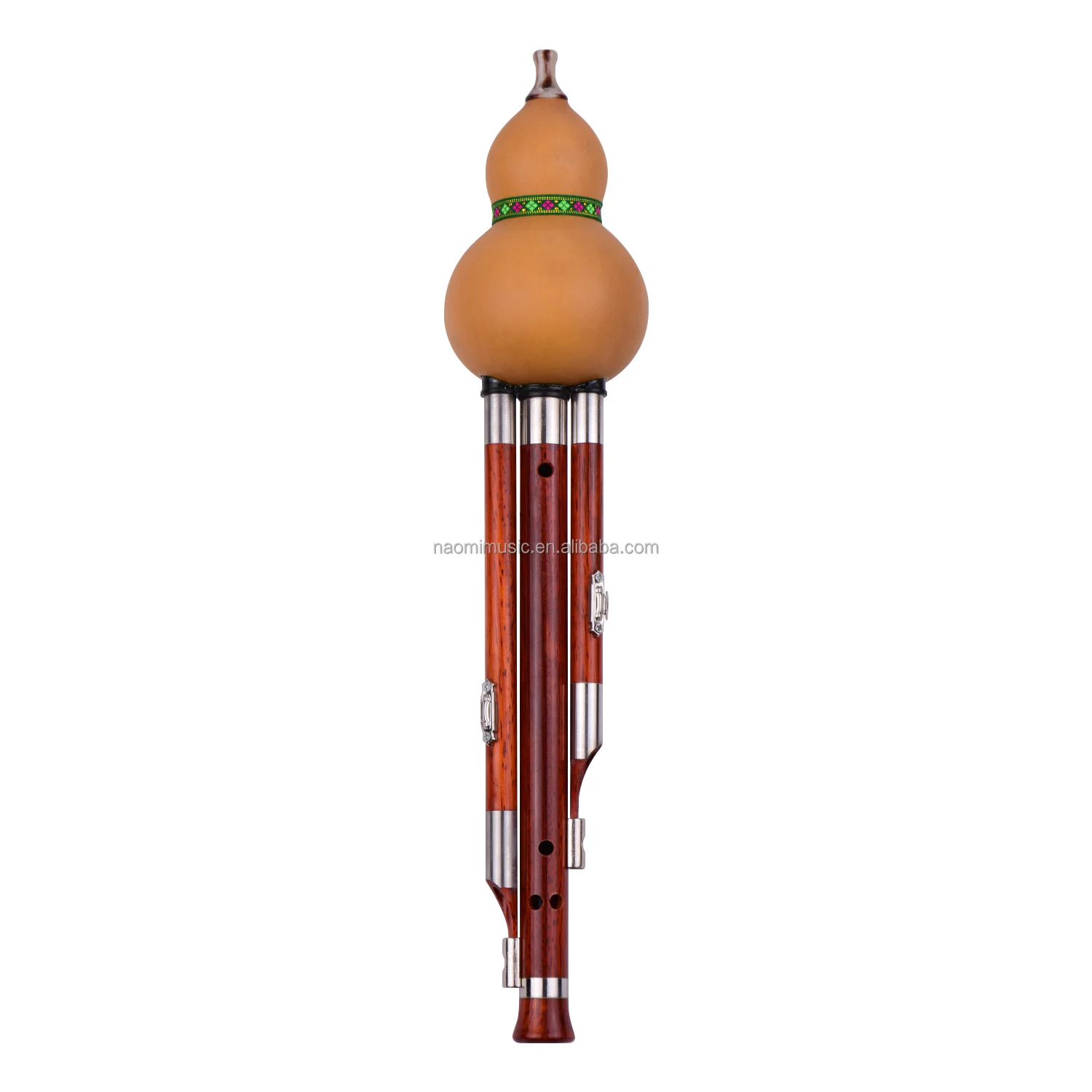

NAOMI 3 Tone C-Key Hulusi Gourd Cucurbit Flute Solid Wood Pipes Chinese Traditional Instrument