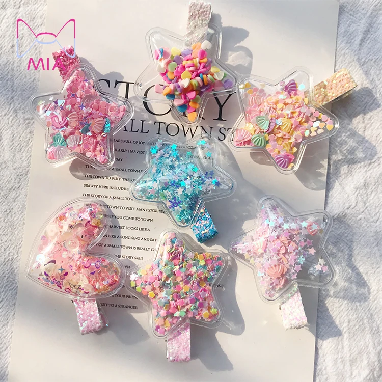 Free Shipping transparent quicksand hairpin cute colorful star duckbill baby bangs clip safe hair bow princess hair accessories, Picture shows
Free Shipping transparent quicksand hairpin cute colorful star duckbill baby bangs clip safe hair bow princess hair accessories, Picture shows