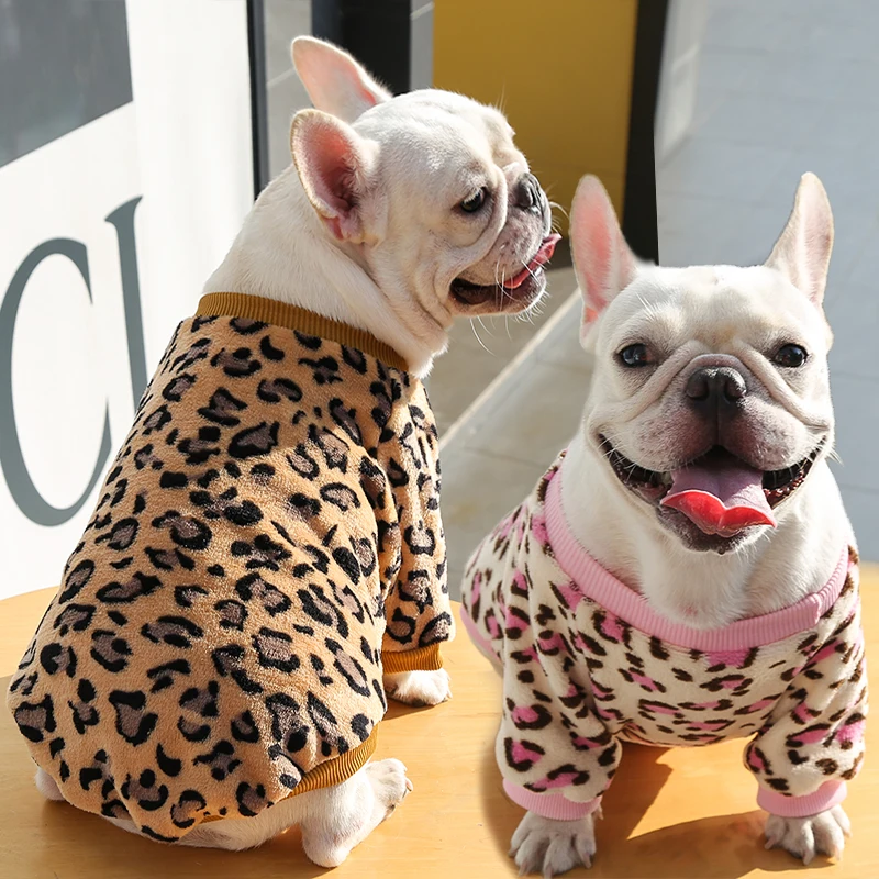 Leopard print medium pets french bulldog autumn winter warm pajamas jacket pet clothes cat two-legged clothes
Leopard print medium pets french bulldog autumn winter warm pajamas jacket pet clothes cat two-legged clothes