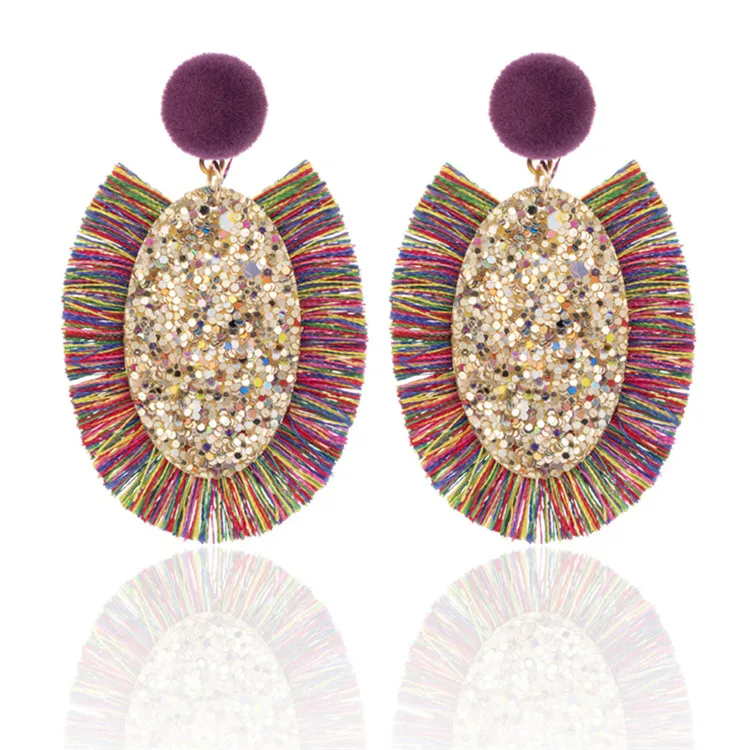 Cross-border exclusively for new European and American creative fashion trendy tassel earrings, drop-shaped tassel earrings, Picture shows
Cross-border exclusively for new European and American creative fashion trendy tassel earrings, drop-shaped tassel earrings, Picture shows