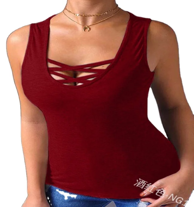 Fashion Style Crisscross V Neck Girl Loose Plain sleeveless bandage ladies tops blouse, As picture
Fashion Style Crisscross V Neck Girl Loose Plain sleeveless bandage ladies tops blouse, As picture