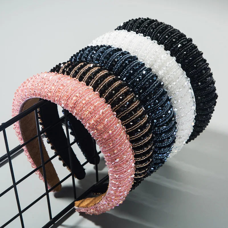 European and American sponge headbands simple wide fashion handmade beaded hairband Korean hair accessories, 17 colors
European and American sponge headbands simple wide fashion handmade beaded hairband Korean hair accessories, 17 colors