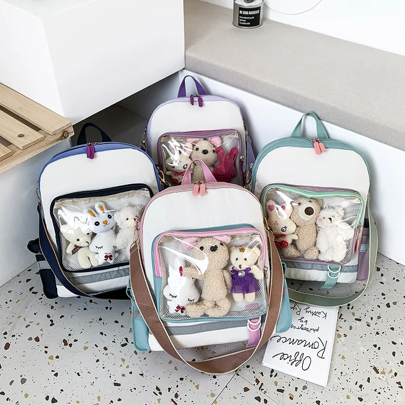 Fashion Girls Japan style Backpack with clear window pin display fancy ladies shoulder school back bag, Customized color
Fashion Girls Japan style Backpack with clear window pin display fancy ladies shoulder school back bag, Customized color