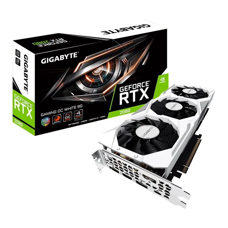 

GIGABYTE NVIDIA GeForce RTX 2080 GAMING OC WHITE 8G with RTX-OPS 8GB GDDR6 256-bit Memory Interface Graphics Card
