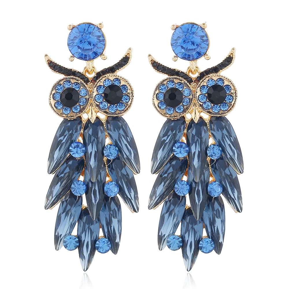 European And American Style Exaggerated Glass Rhinestone Owl Long Earrings Retro Exaggerated Earrings, Picture shows
European And American Style Exaggerated Glass Rhinestone Owl Long Earrings Retro Exaggerated Earrings, Picture shows