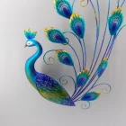 Liffy Garden Huge Size Metal With Fused Glass Wings Peacock Design Wall Art Decoration