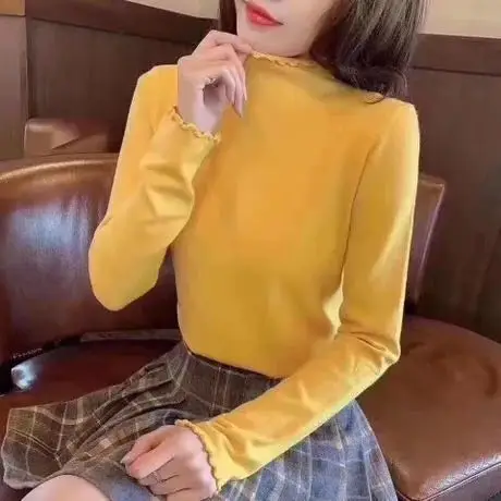 Women's bottoming shirt long-sleeved thin loose-fitting t-shirt slim lace women fashion tops, Picture color
Women's bottoming shirt long-sleeved thin loose-fitting t-shirt slim lace women fashion tops, Picture color