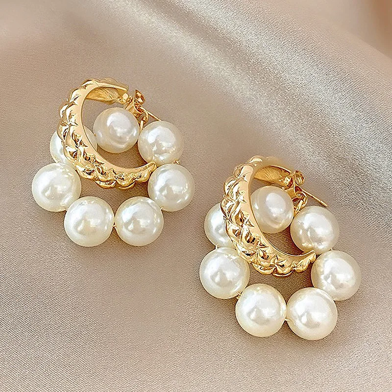 Fashion Gold Bohemian Girl Earring Simulated Pearl Alloy Combination Hoop Drop Earrings For Women
Fashion Gold Bohemian Girl Earring Simulated Pearl Alloy Combination Hoop Drop Earrings For Women