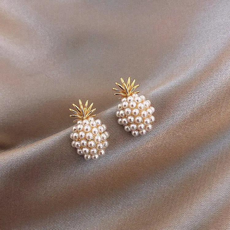 Korean Style Lovely Stud Earring 925 Silver Post Pearl Earrings Creatively Fresh Fruit Pineapple Pearl Earrings For Girls
Korean Style Lovely Stud Earring 925 Silver Post Pearl Earrings Creatively Fresh Fruit Pineapple Pearl Earrings For Girls