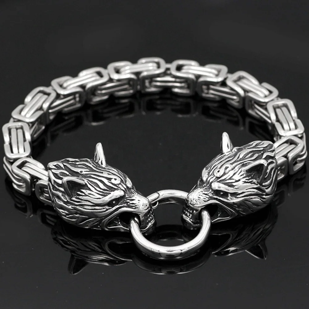 MECYLIFE Vintage Stainless Steel Viking Wolf Bracelet Men Celtic Link Chain Bracelet
MECYLIFE Vintage Stainless Steel Viking Wolf Bracelet Men Celtic Link Chain Bracelet