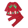 Wholesale Christmas Toddler Kids Baby Boy Girl Outfits Clothes Little Girls Long Sleeve T-shirt Tops+Pants 2PCS Clothing Set