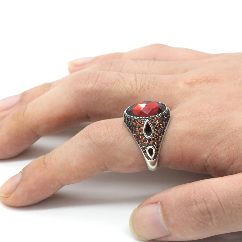 925 Sterling Silver Red Zircon Stone Man Garnet Ring,Cubic CZ Gemstone Ring for Men Woman Wedding Engagement Jewelry
925 Sterling Silver Red Zircon Stone Man Garnet Ring,Cubic CZ Gemstone Ring for Men Woman Wedding Engagement Jewelry