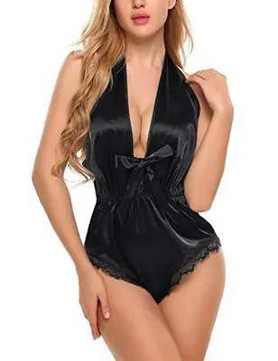 Wholesale Hot Sexy Black Lace Up Lingerie For Women One Piece Underwear