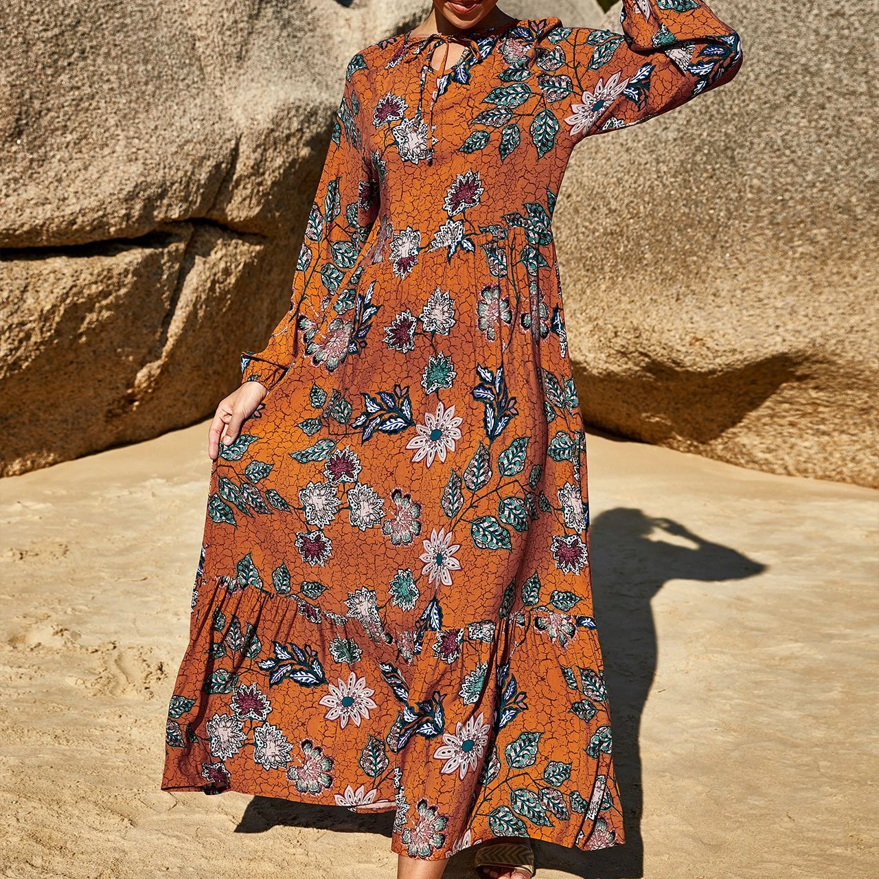 New arrival in 2021 European and American womens printed long sleeved loose fit square collar sweet high waist casual dresses
New arrival in 2021 European and American womens printed long sleeved loose fit square collar sweet high waist casual dresses